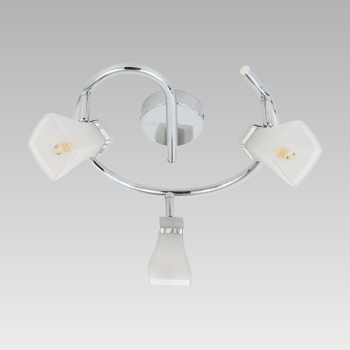 LUXERA 92062602 Quado LED Přisazené stropní svítidlo | 4W | Bílá | Chrom | Kov