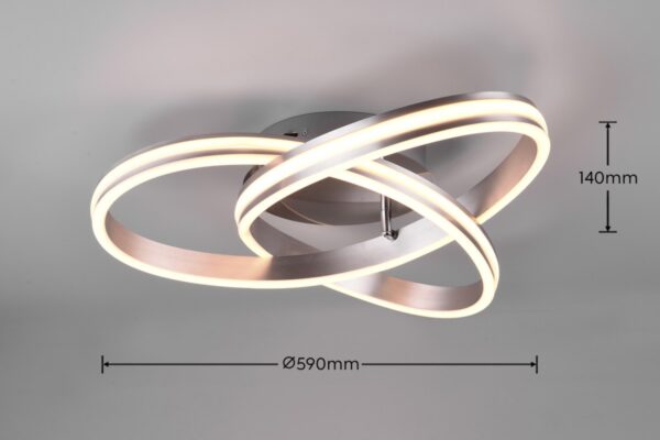 Trio 626210107 Nuria LED Přisazené stropní svítidlo | Variabilní | Kov | Nikl | 58W