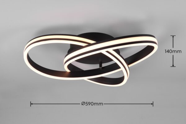 Trio 626210132 Nuria LED Přisazené stropní svítidlo | Variabilní | Černá | 58W