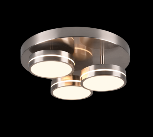 Trio 626510307 Franklin LED Přisazené stropní svítidlo | Teplá bílá | 3x8,5W | Kov | Nikl
