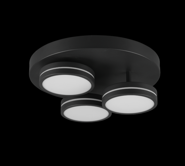Trio 626510342 Franklin LED Přisazené stropní svítidlo | Teplá bílá | 3x8,5W | Černá