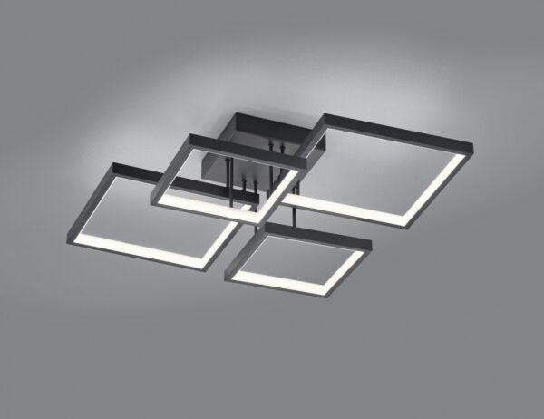 Trio 627710432 Sorrento LED Přisazené stropní svítidlo | Teplá bílá | 24=2400lmW | Černá