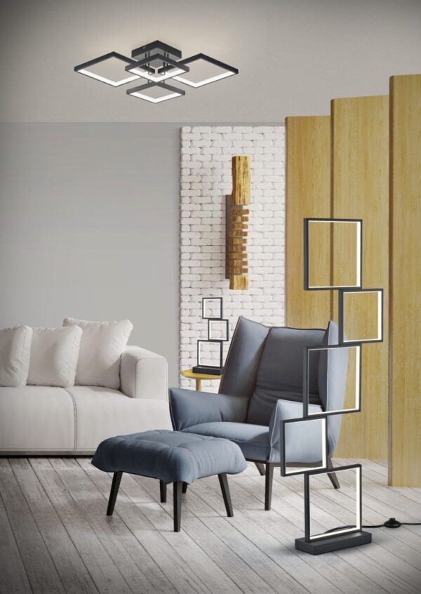 Trio 627710432 Sorrento LED Přisazené stropní svítidlo | Teplá bílá | 24=2400lmW | Černá
