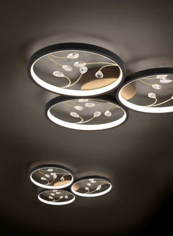 Trio 642110332 Groovy LED Přisazené stropní svítidlo | Teplá bílá | 30W | Černá