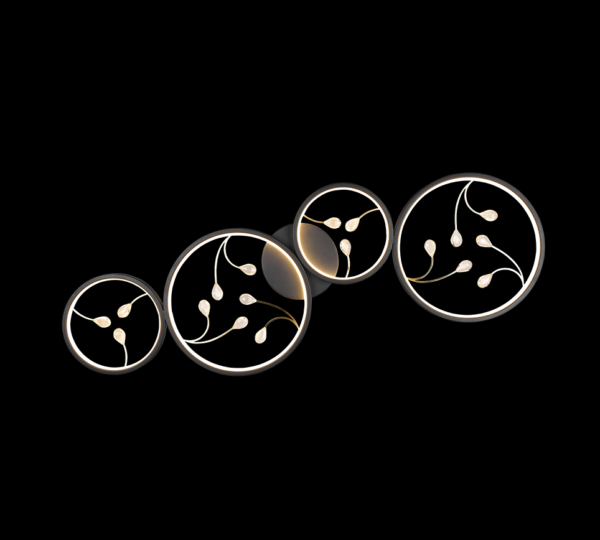 Trio 642110432 Groovy LED Přisazené stropní svítidlo | Teplá bílá | 37W | Černá