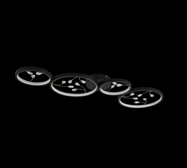 Trio 642110432 Groovy LED Přisazené stropní svítidlo | Teplá bílá | 37W | Černá