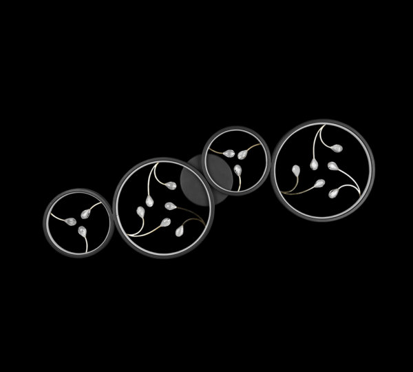 Trio 642110432 Groovy LED Přisazené stropní svítidlo | Teplá bílá | 37W | Černá