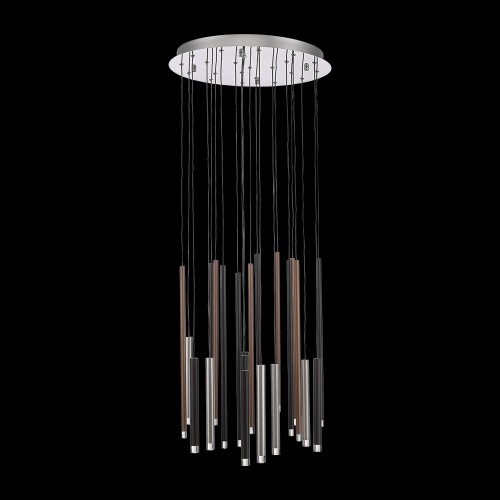 LUXERA 91064405 La Vela LED stropní svítidlo | Teplá bílá | 44W | Černá | Chrom | Kov