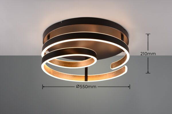 Trio 644110180 Marnie LED Přisazený lustr | Teplá bílá | 5,8W | Černá | 5