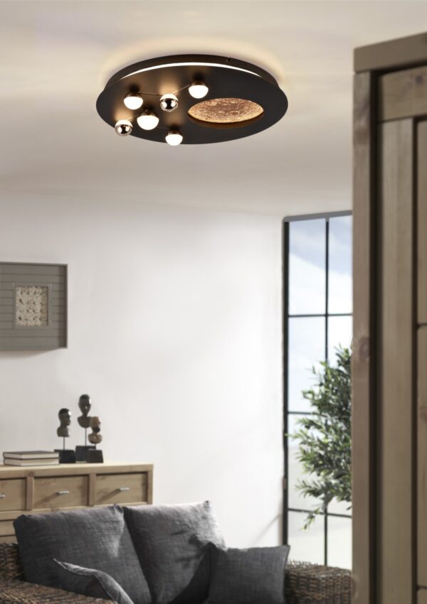 Trio 644810132 Zodiac LED Přisazený lustr | Variabilní | 42W | Černá