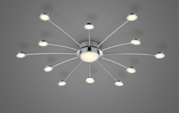 Trio 673311306 Rum LED Přisazené stropní svítidlo | Variabilní | Chrom | Kov | 12x2,1W6,6W