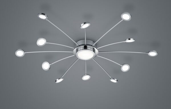 Trio 673311306 Rum LED Přisazené stropní svítidlo | Variabilní | Chrom | Kov | 12x2,1W6,6W