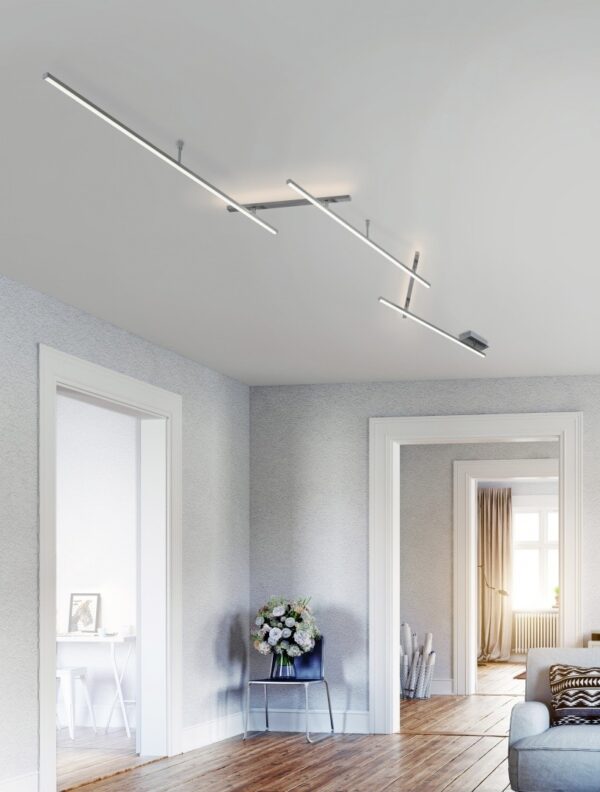 Trio 674610507 Indira LED lustr | Teplá bílá | 3x6W | Kov | Nikl