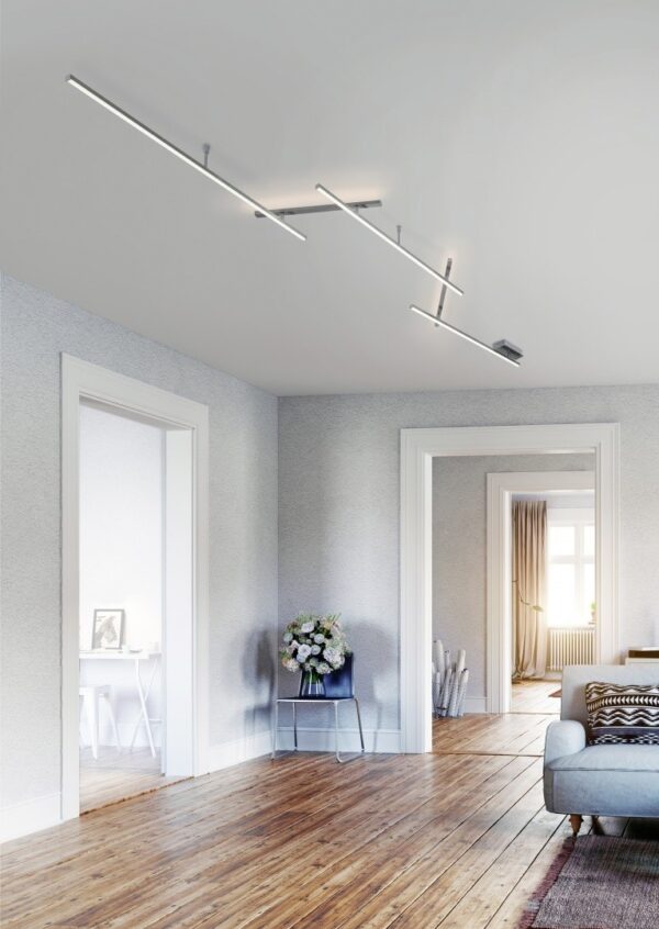 Trio 674610707 Indira LED Přisazený lustr | Teplá bílá | 20W | Kov | Nikl