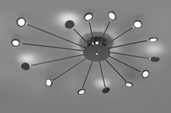 Trio 679511532 Peacock LED Přisazené stropní svítidlo | Teplá bílá | 2W | Černá