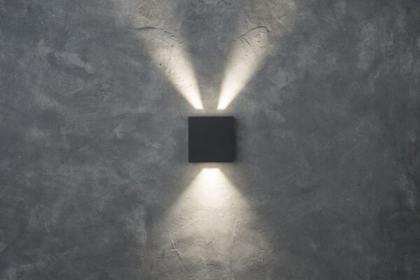 Lutec 5104005118 Gemini LED Nástěnné venkovní světlo | Přírodní bílá | Šedá | 10W