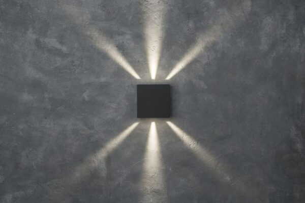 Lutec 5104005118 Gemini LED Nástěnné venkovní světlo | Přírodní bílá | Šedá | 10W
