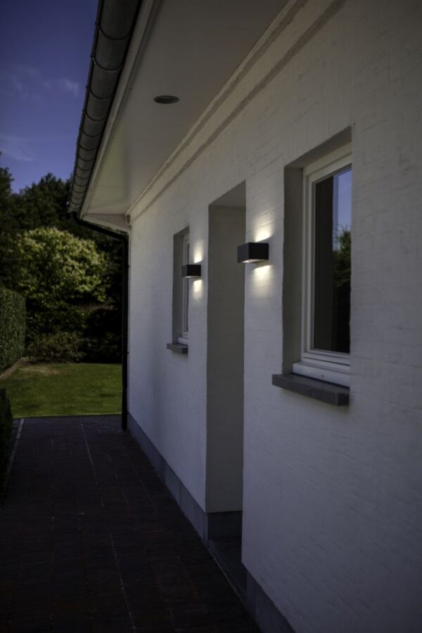 Lutec 5189112012 Gemini LED Nástěnné venkovní světlo | Teplá bílá | Černá | 21W