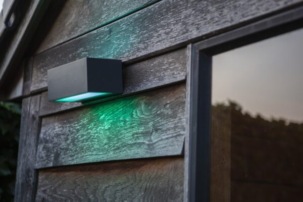 Lutec 5189120118 Gemini LED Nástěnné venkovní světlo | RGB | Variabilní | 13W | Šedá