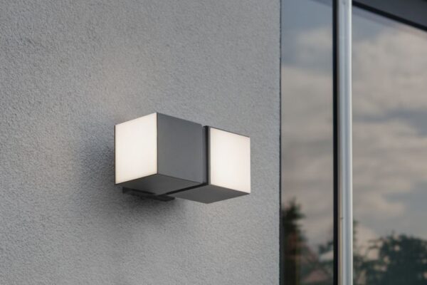 Lutec 5193808118 Cuba LED Nástěnné venkovní světlo | Přírodní bílá | Šedá | 24,4W | 4000 K