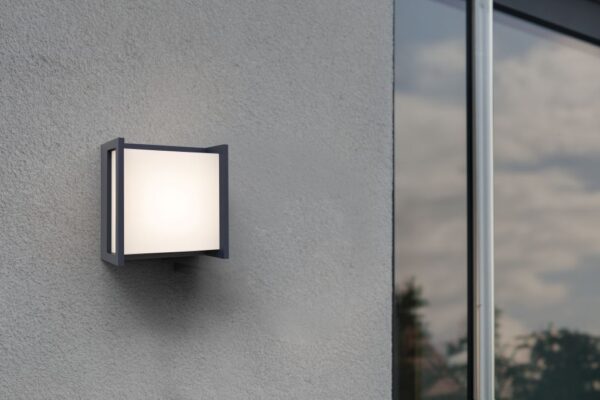 Lutec 5195404118 Qubo LED Nástěnné venkovní světlo | přírodní bílá bílá | Šedá | 9,5W | 4000 K