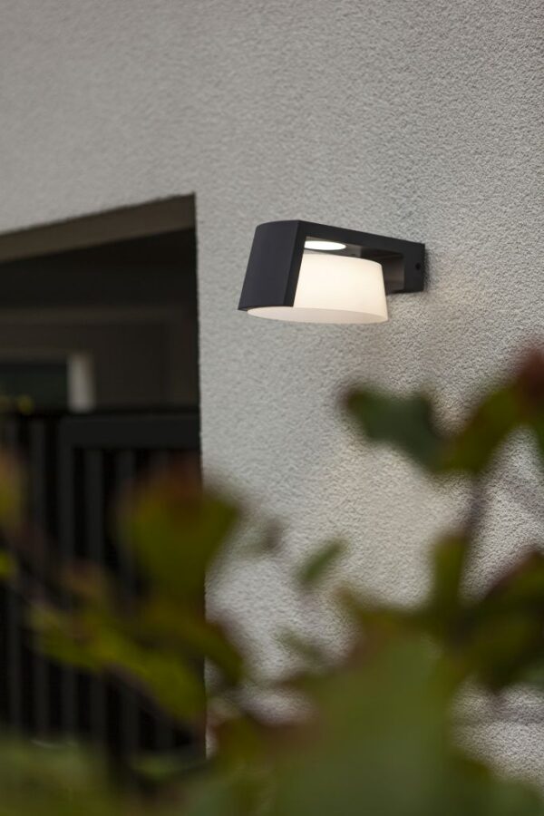 Lutec 5206001118 Moon LED Nástěnné venkovní světlo | Teplá a přírodní bílá | Šedá | 11,1W | 3000 - 4000 K