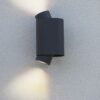 Lutec 6604002118 Cypres LED Nástěnné venkovní světlo | Šedá | 2x7W