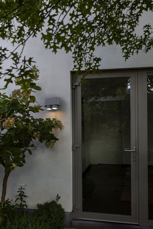 Lutec 6604003118 Cypres LED Nástěnné venkovní světlo | Šedá | 2x7W