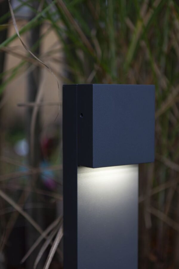 Lutec 7104001118 Gemini LED Zahradní sloupkové světlo | přírodní bílá | Šedá | 9,5W | 4000 K
