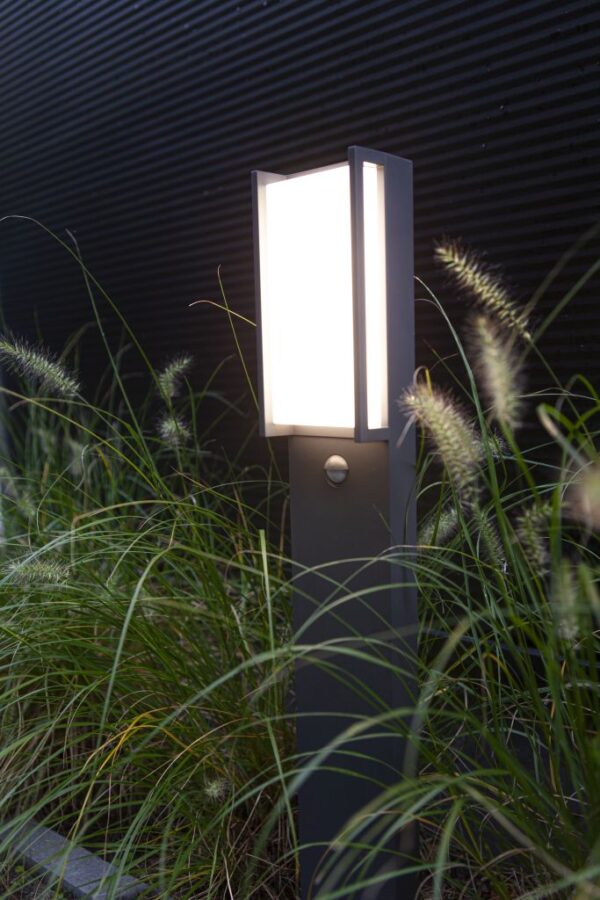 Lutec 7193004118 Qubo LED Zahradní sloupkové světlo | Teplá bílá | Šedá | 17W | 3000 K