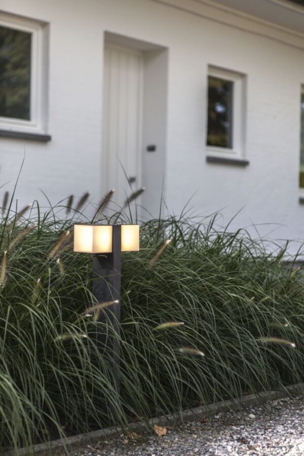 Lutec 7193803118 Cuba LED Zahradní sloupkové světlo | Přírodní bílá bílá | Šedá | 24,4W | 4000 K