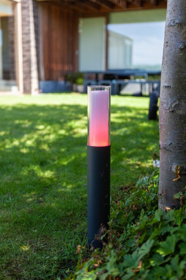Lutec 7200501118 Dropa LED Zahradní sloupkové světlo | RGB | Variabilní | 9W | Šedá