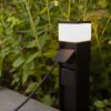 Lutec 7202201012 Mains Smart LED Zahradní zásuvkový sloupek | Teplá bílá | 11W | Černá | zásuvka schuko