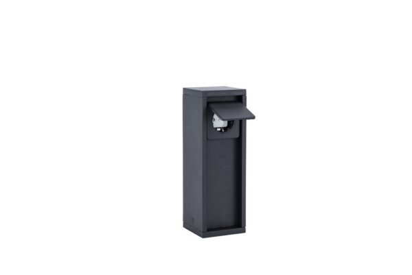 Lutec 9702203012 Mains Zahradní zásuvkový sloupek | Černá | zásuvka schuko
