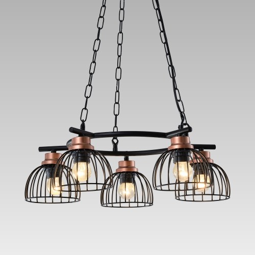 LUXERA 92075466 Basket Lustr | E27 | Barevný kov | Černá | Měď