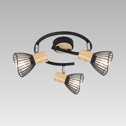 LUXERA 92075557 Pony Dřevěná bodovka | E14 | Černá | Dřevo