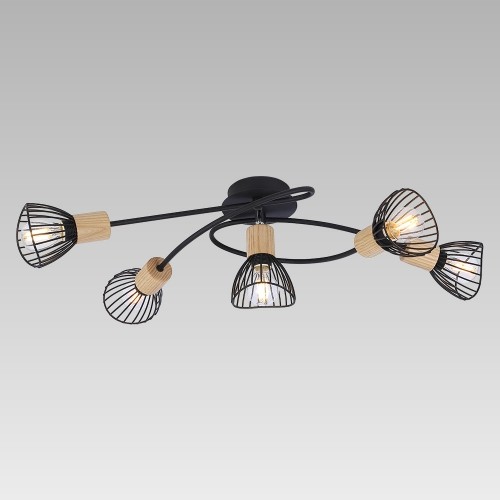 LUXERA 92075558 Pony Dřevěná bodovka | E14 | Černá | Dřevo