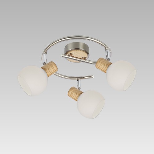 LUXERA 92075567 Tong Dřevěná bodovka | E14 | Bílá | Dřevo | Kov | Nikl