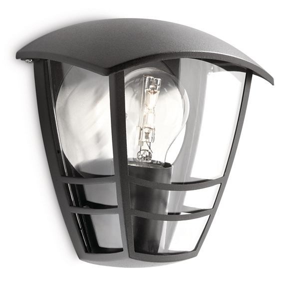 Philips 15387/30/16 Creek Nástěnné venkovní světlo | E27 | Černá