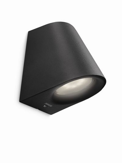 Philips 17287/30/16 Virga LED Nástěnné venkovní světlo | Teplá bílá | 4W | Černá