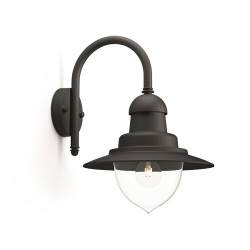 Philips 01652/30/PN Nástěnné venkovní světlo | E27 | Černá