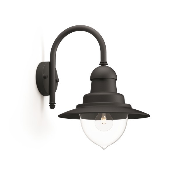 Philips 01652/30/PN Nástěnné venkovní světlo | E27 | Černá