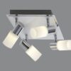 Trio 821430405 Clapton LED Stropní svítidlo | Teplá bílá | 4x5W | Chrom | Kov