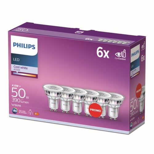 Philips 8718696764657 LED sada žárovek GU10 | Teplá bílá | 6x4,6W