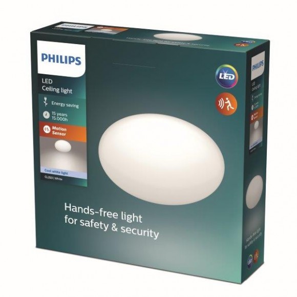 Philips 8718699680558 Shan LED Venkovní světlo s čidlem | Přírodní bílá | Bílá | 12W