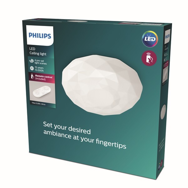 Philips 8718699750633 Toba LED Stropní svítidlo s ovladačem | Variabilní | Bílá