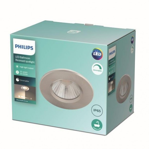 Philips 8718699755744 Dive LED Vnitřní osvětlení | Teplá bílá | Kov | Nikl | 5,5W