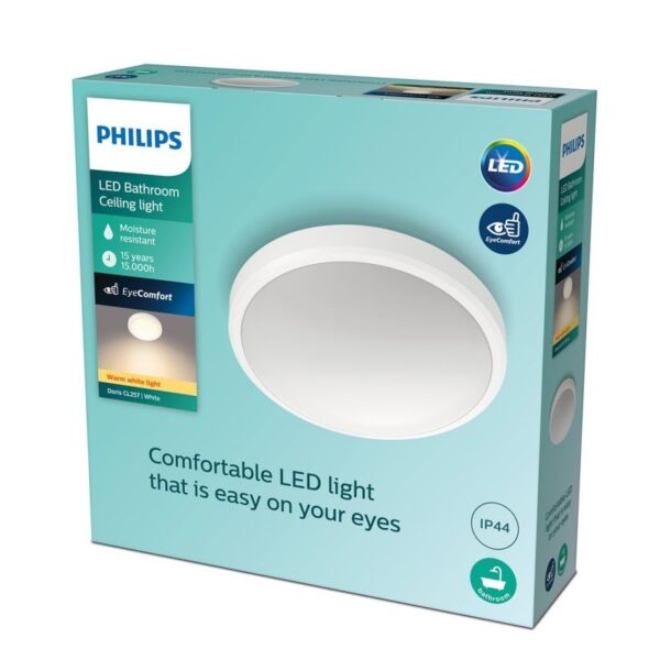 Philips 8718699758844 Doris LED Koupelnové stropní svítidlo | Přírodní bílá | Kov | Nikl | 6W