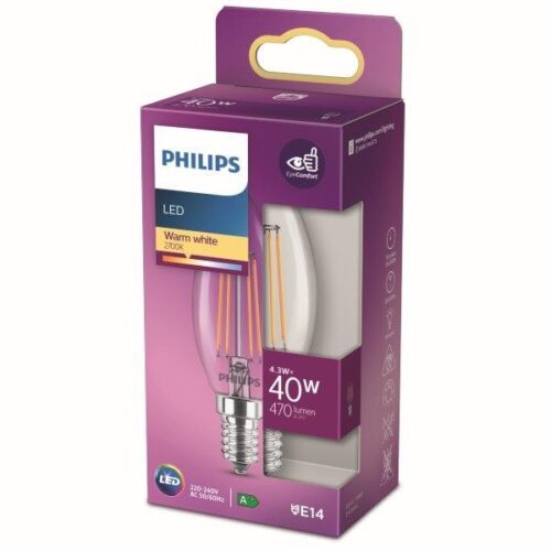 Philips 8718699763077 LED žárovka E14 | Teplá bílá | 4,3W