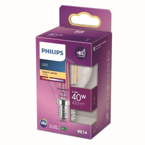 Philips 8718699763152 LED žárovka E14 | Teplá bílá | 4,3W